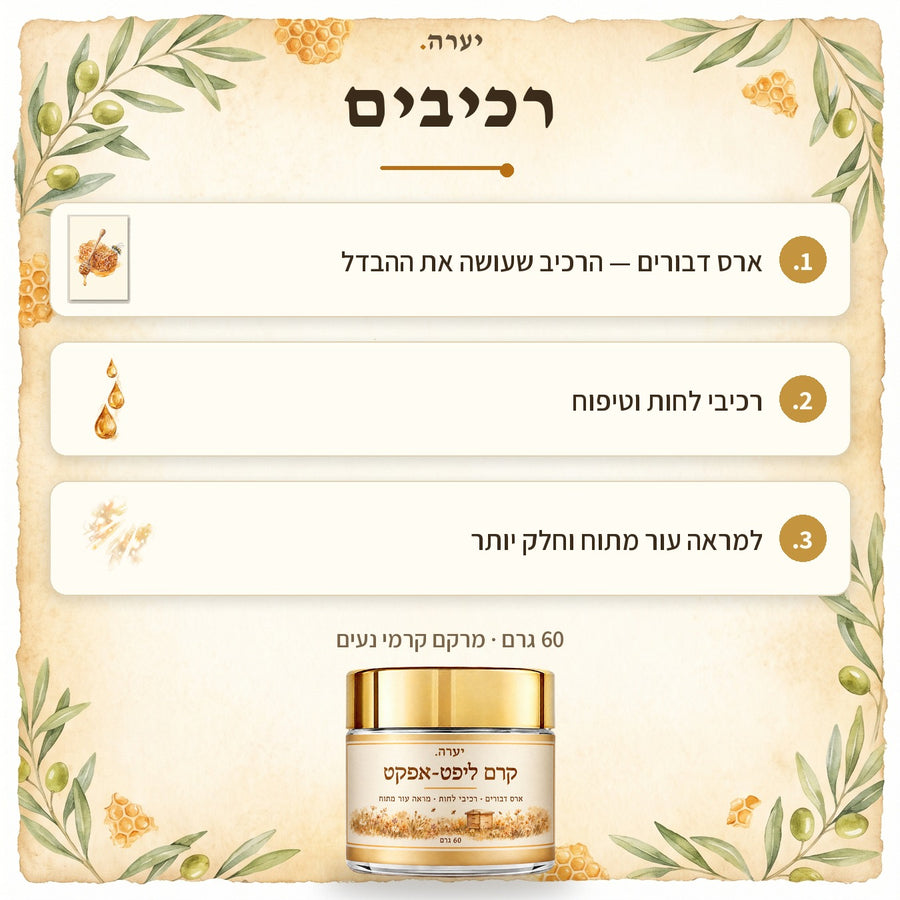 רכיבים — קרם ארס דבורים ליפט-אפקט