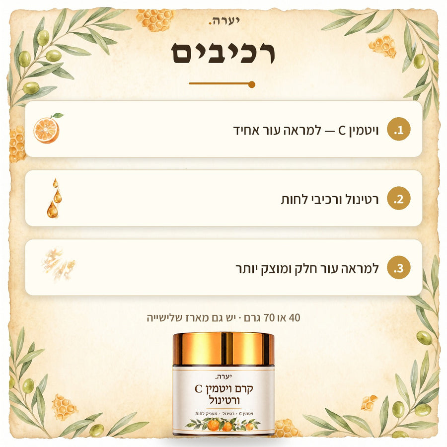 רכיבים — קרם פנים ויטמין C ורטינול